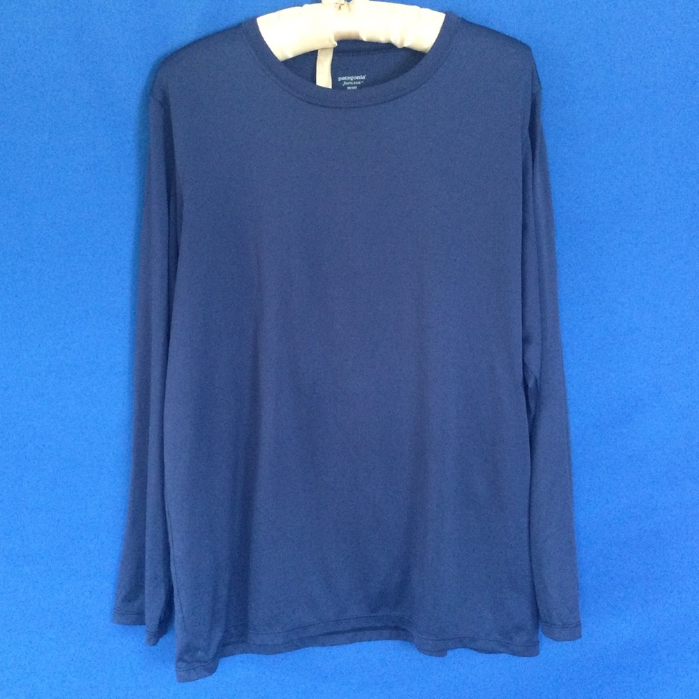 Patagonia Base Layer Capilene Blue Large Long Sleeve Shirt